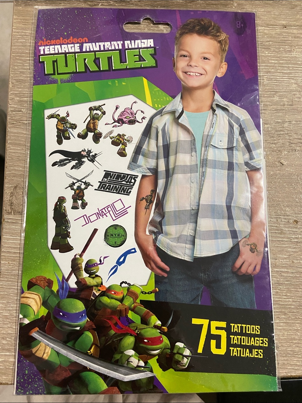 2013 Teenage Mutant Ninja Turtles Kids Purple Temporary Tattoo Pack - 75 Tattoos